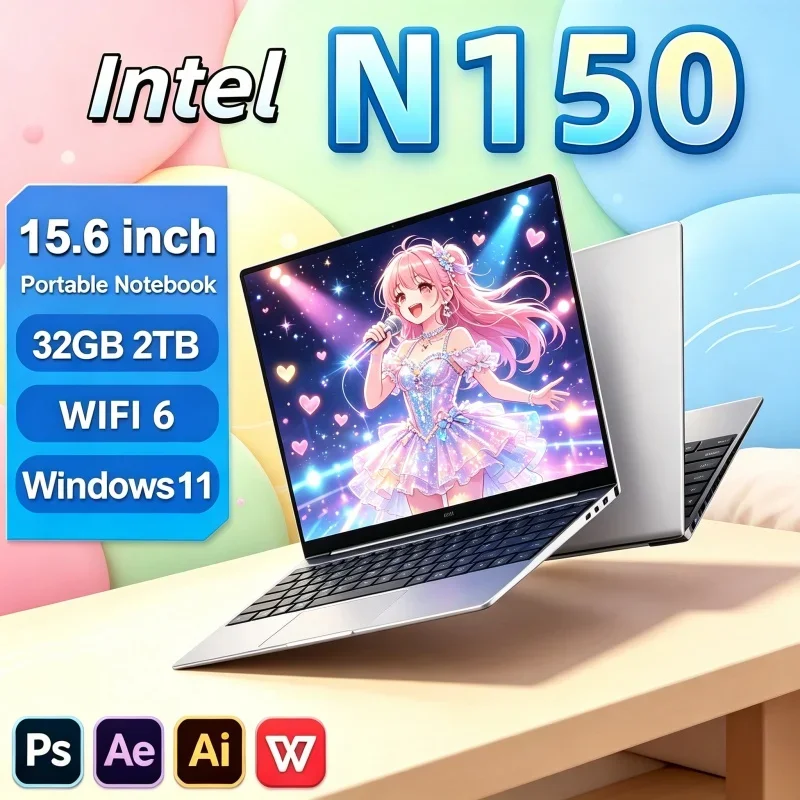 Intel Intel Core N150 15.6 Inch Gaming Laptop 32GB RAM 2TB SSD Fingerprint Unlock WiFi 6 4K Ultrabook Pro Sturdy Function - Aliexpress Deal