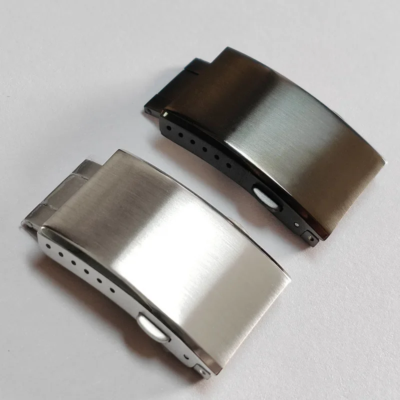 Fivela de relógio de aço inoxidável 316l, 18mm 20mm 22mm para seiko, pulseira de relógio, substituição, fivela dobrável sólida, acessórios de relógio