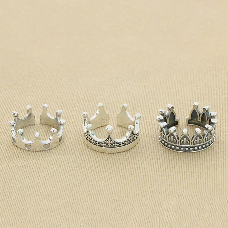 Sterling Silver Ring for Women, Exquisite Retro Crown, High Sense Design, Personalized and Unique, Unique New Index Finger Ring,