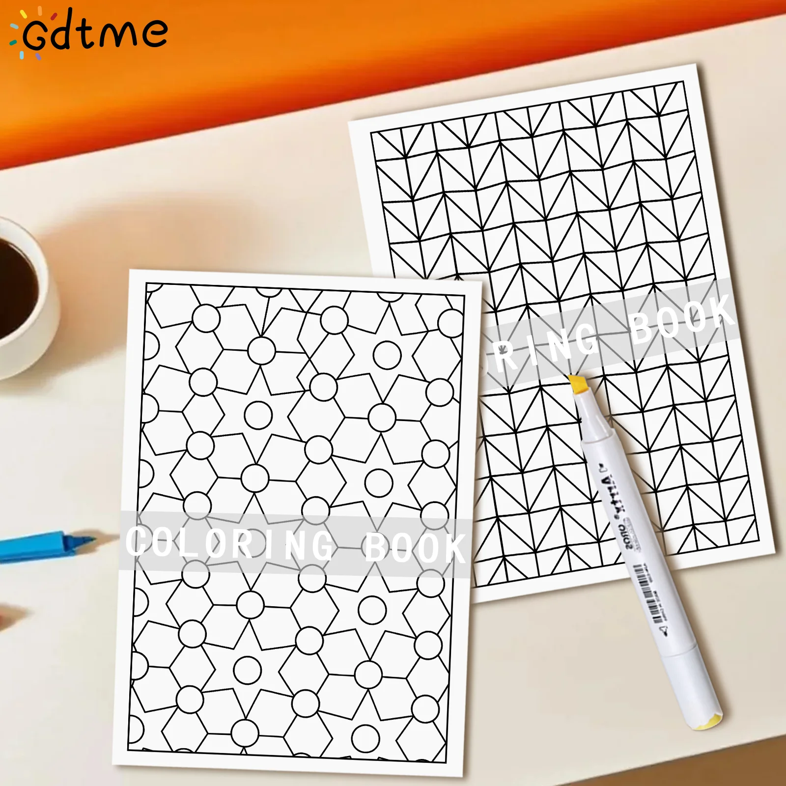 أنماط الاسترخاء كتاب التلوين للبالغين 24 صفحة للأطفال كتاب الرسم على الجدران لتخفيف التوتر وممارسة التنسيق بين الألوان #5