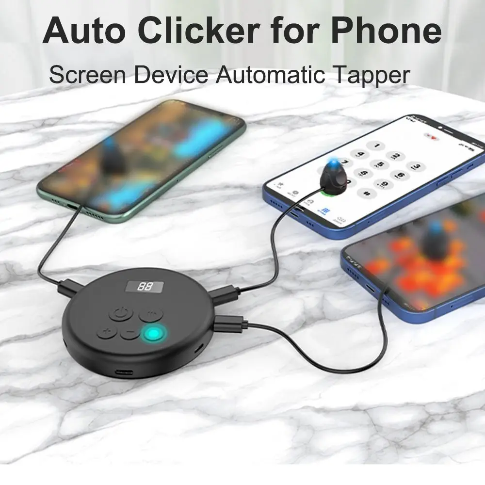 Replacement Auto Clicker for Phone Continuous Clicking Simulated Finger Screen Device Automatic Tapper Adjustable Speed