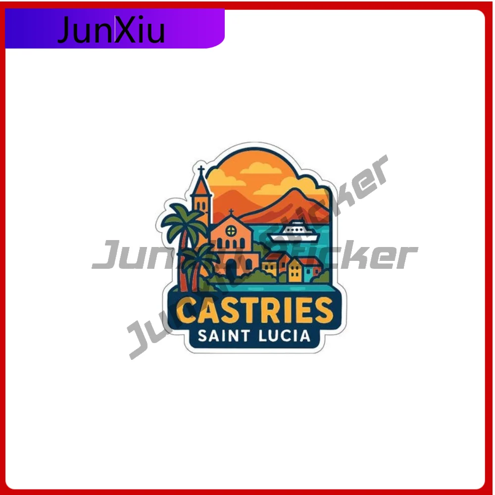 

Castries Saint Lucia Vacation Vinyl Sticker Decal Exterior Suv Tents Outdoor Windshield Bumper Truck Electric Scooter Camping