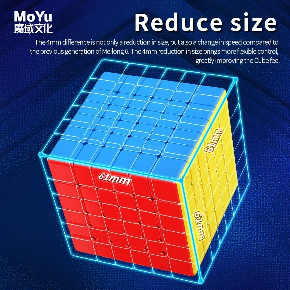 [Soube] MOYU MeiLong 6 V2 6X6 Magnetic Magic Speed Cube Stickerless Professional Fidget Toys MoYu MeiLong 6M V2 Cubo Magico