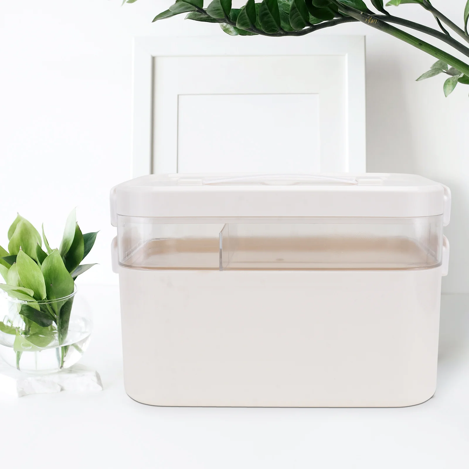 1 قطعة صندوق تخزين طبي بطبقة مزدوجة حافظة إسعافات أولية محمولة للسفر العائلي والرياضة متعددة الأغراض تنظيم منزلي #1