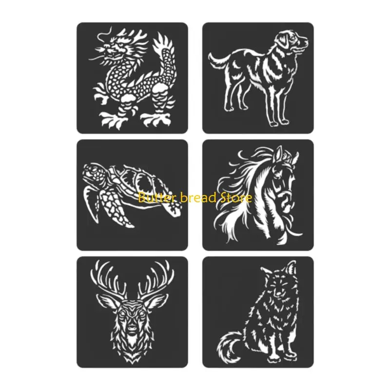 W89C 6 PCS Animal Series POCHILS