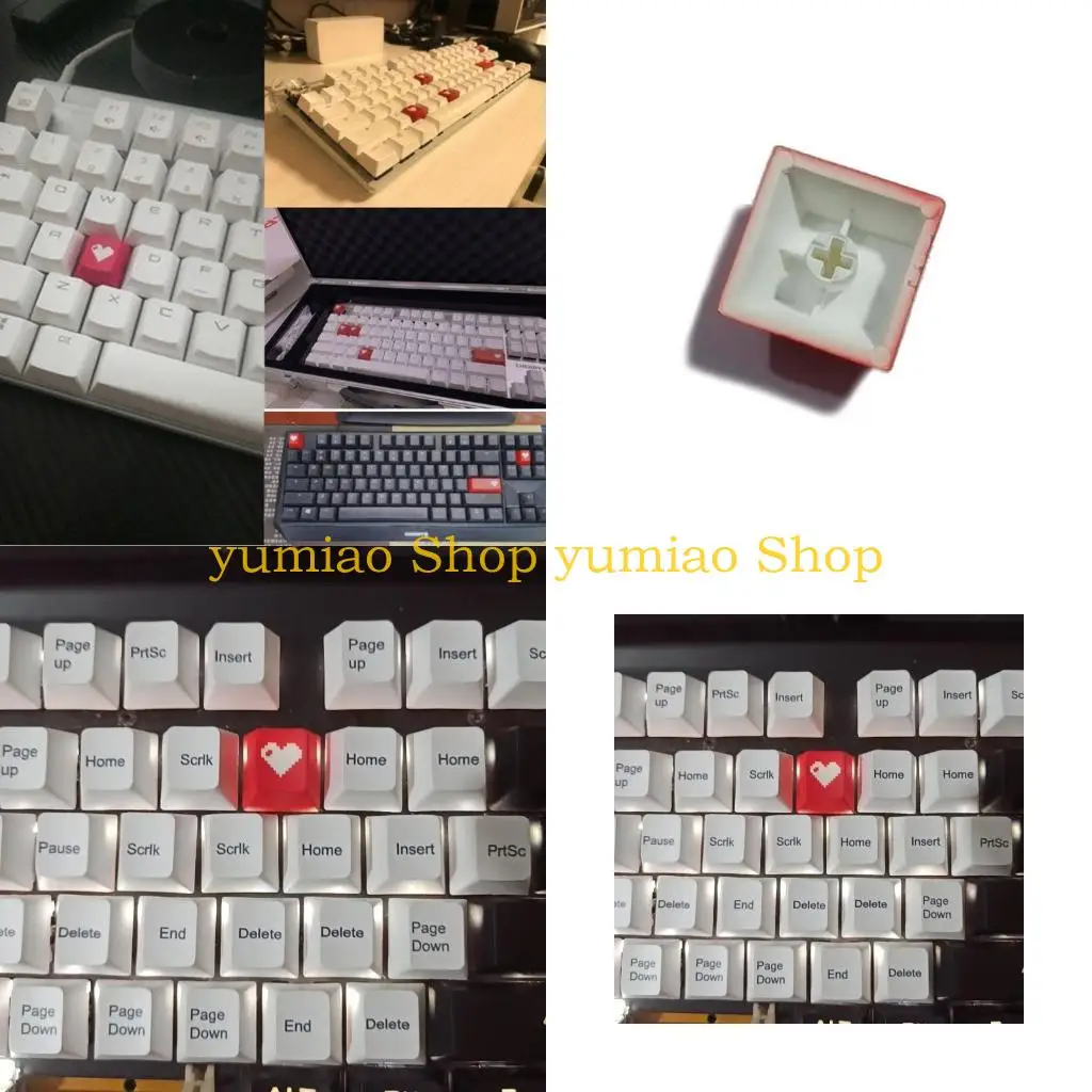 

587B красная клавиатура с рисунком сердца любви, механическая колпачок ESC для клавиатуры, колпачок для ПК, компьютера,
