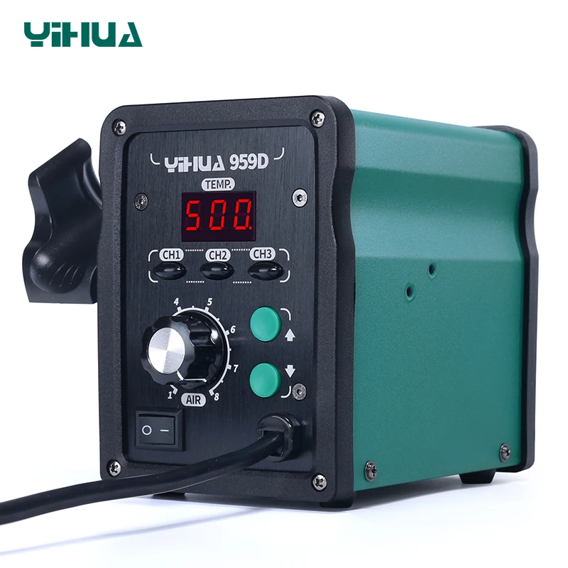 YIHUA 959D hot air gun โทรศัพท์มือถือดิจิตอล hot air desoldering soldering rework station