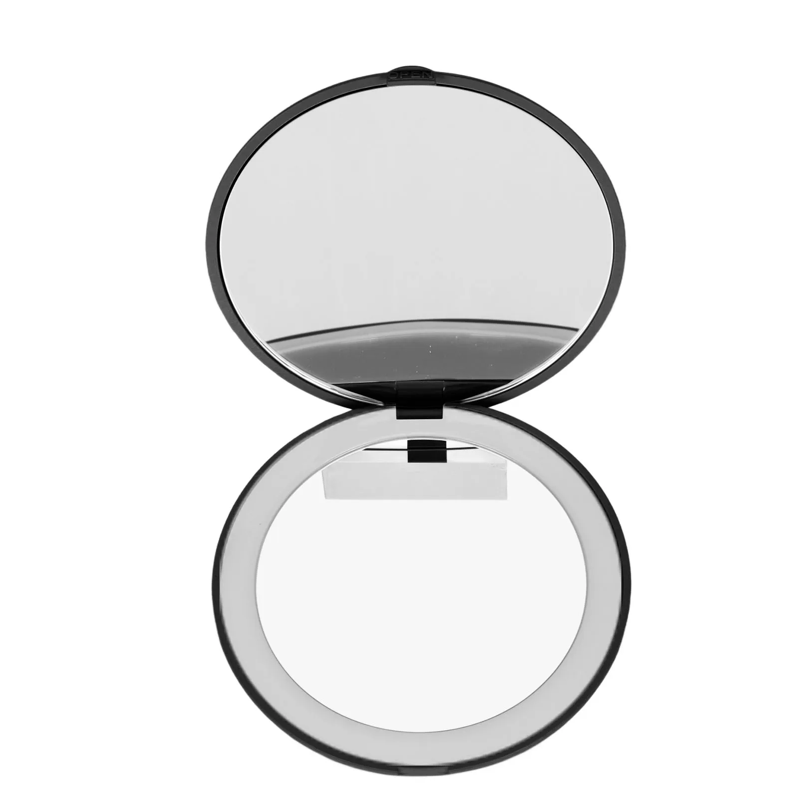 مرآة مكياج مكبرة محمولة 3.5 بوصة مرآة LED 1X 10X تكبير مرآة مكياج مزدوجة الجوانب للسفر المنزلي المدمج #1