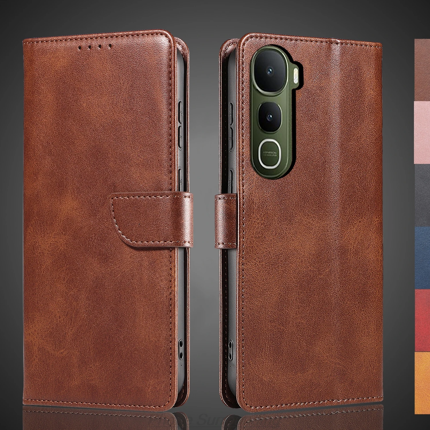 Funda de cuero con tapa tipo billetera para Vivo Y400 4G / Y400 5G / iQOO Z10 lite, bolsas de cuero Pu para teléfono, funda protectora, Fundas Coque