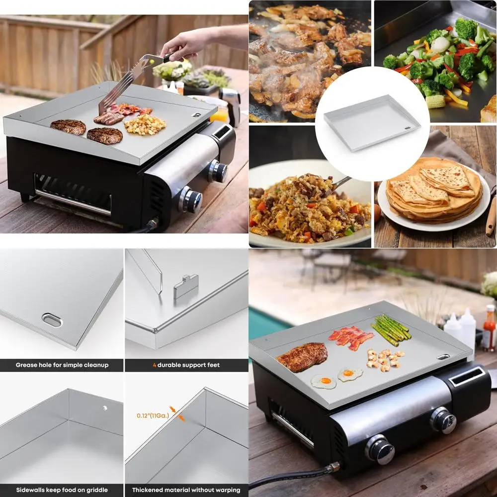 

Cuisinart CGG-501 2-Burner Gas Grill Replacement 19.5 Stainless Steel Griddle Top with Front Grease Trap