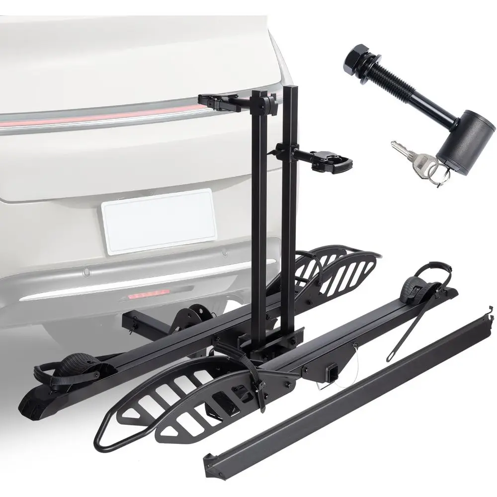 Heavy-Duty 2-Bike Carrier, 200 lbs Capacity, Electric Bike Rack, Fits 5-2 Inch Tires, Compatible with Cars, Trucks, SUVs, Mini-R