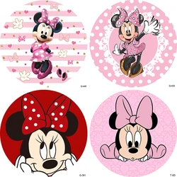 Disney Round Shape Backdrop Minnie Mickey Mouse Theme Party Background Baby Shower Decoration Birthday Party Wall Decorations