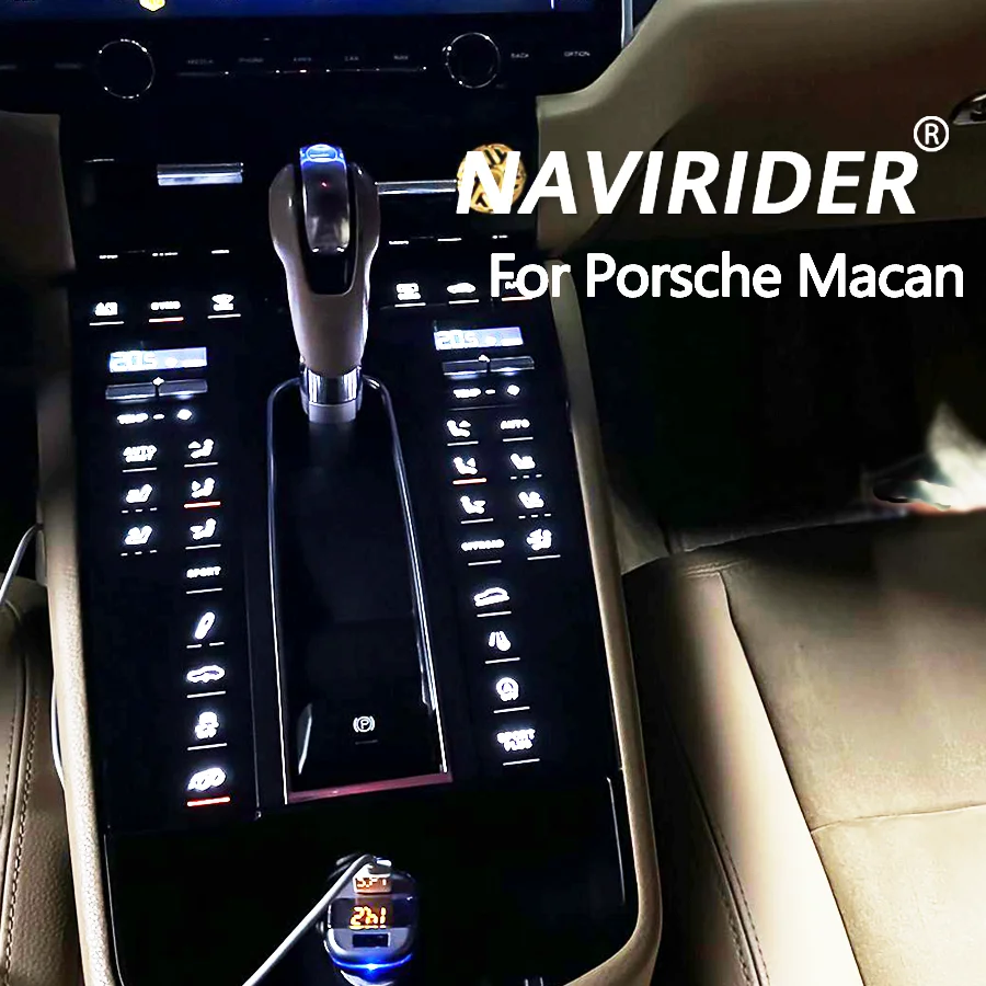 Capa Decorativa para Interior de Carro, Painel Central de Ar Condicionado e Câmbio para Porsche Macan 95B.1/95B.2 2014-2021, Acessórios