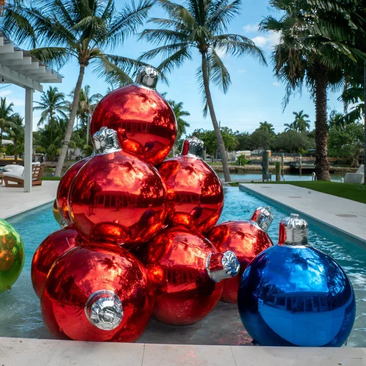 Inflatable Mirror Ball for Decoration Reflective Dance Floors Glittering Lightweight Colorful Giant Portable Adjustable Shiny