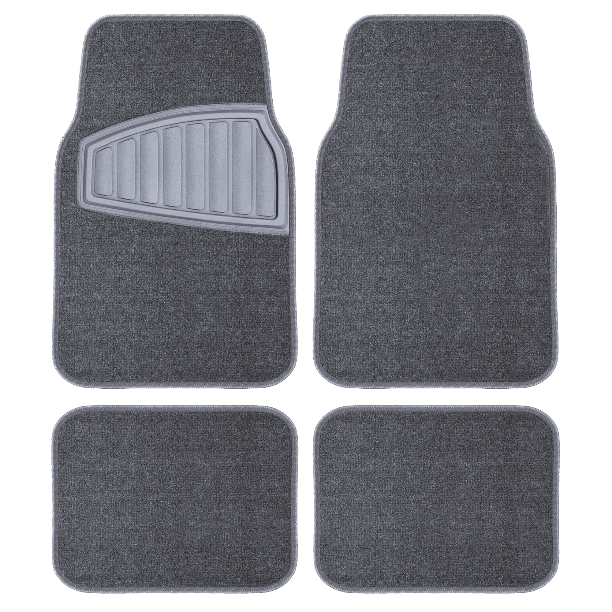 Tapis de voiture Auto Drive 4 pièces, capitonné en polyester gris, ajustement universel, 202WM88