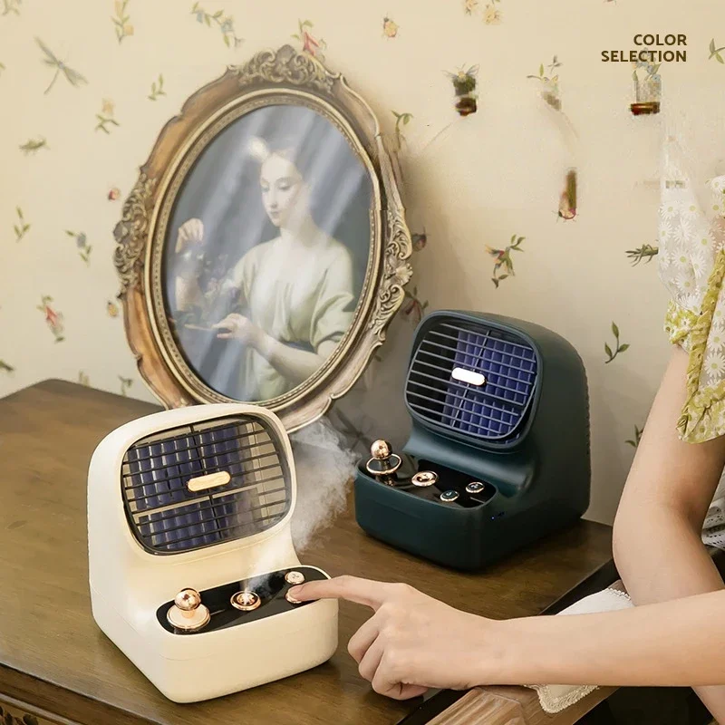 ฤดูร้อนใหม่ Usb แบบพกพาขนาดเล็กแบบพกพาพัดลมไฟฟ้าพัดลมเครื่องใช้ในบ้านคอนโซลเกม Retro มินิสเปรย์น้ำพัดลมระบายความร้อน