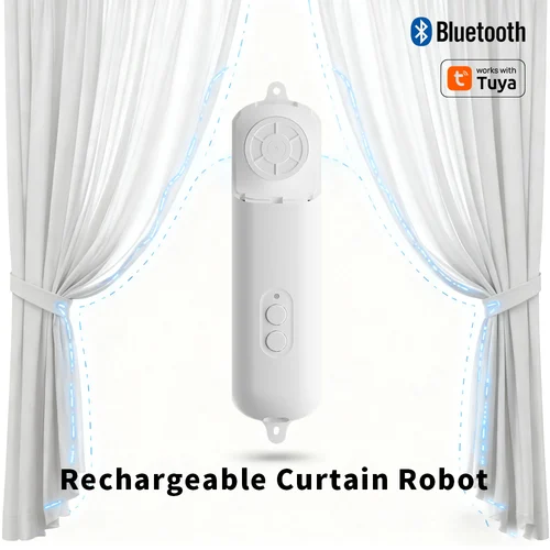 Imagen 1 del producto Tuya-Robot de cortina enrollable inteligente con Bluetooth, puerto tipo C, aplicación remota Smart Life, Control por voz de Google Alexa Siri