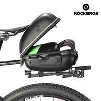 ROCKBROS Quick Release Bracket Bicycle Bag, 8L EVA Hard Shell Bike Tail Bag Saddle Bag, Can Hang Tail Lights, Cycling Equipment