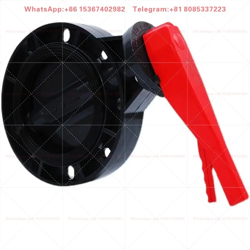 Wafer Manual Butterfly Valve PVC Sealed Handle Industrial Plastic Switch Butterfly Valve for Pipeline Fluid Control System