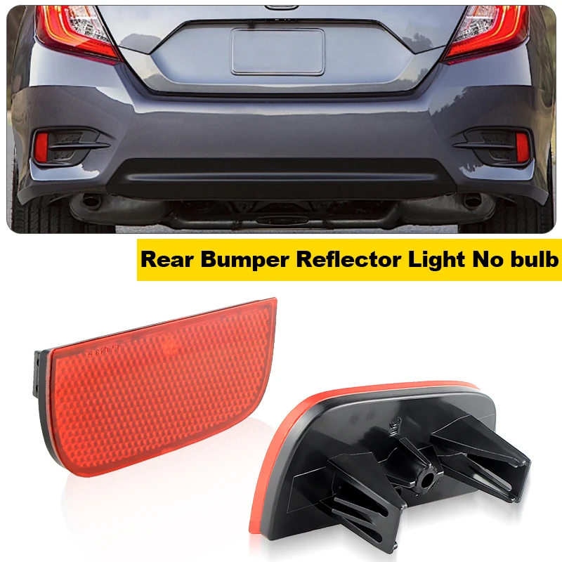 

2 шт. для Honda Civic 10-го поколения 2016-2021, накладка на задний бампер, отражатель, без лампы, OEM # 3555-TBA-A01 33505-TBA-A01 Аксессуары