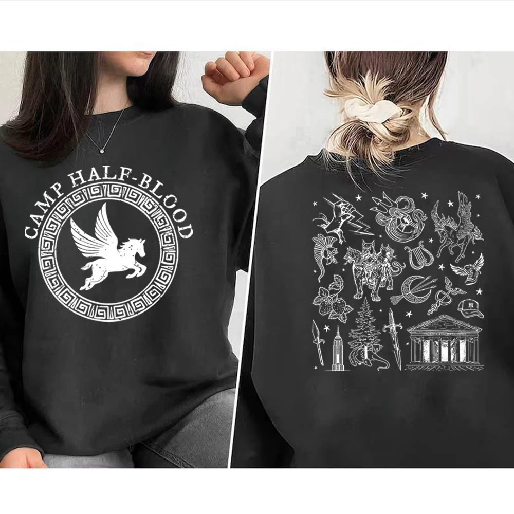 Halloween Percy Jackson Sweatshirt Camp Half Blood Jumper Fall Training Camp Game Pullover Magical Gift Unisex Trendy Sweatshirt