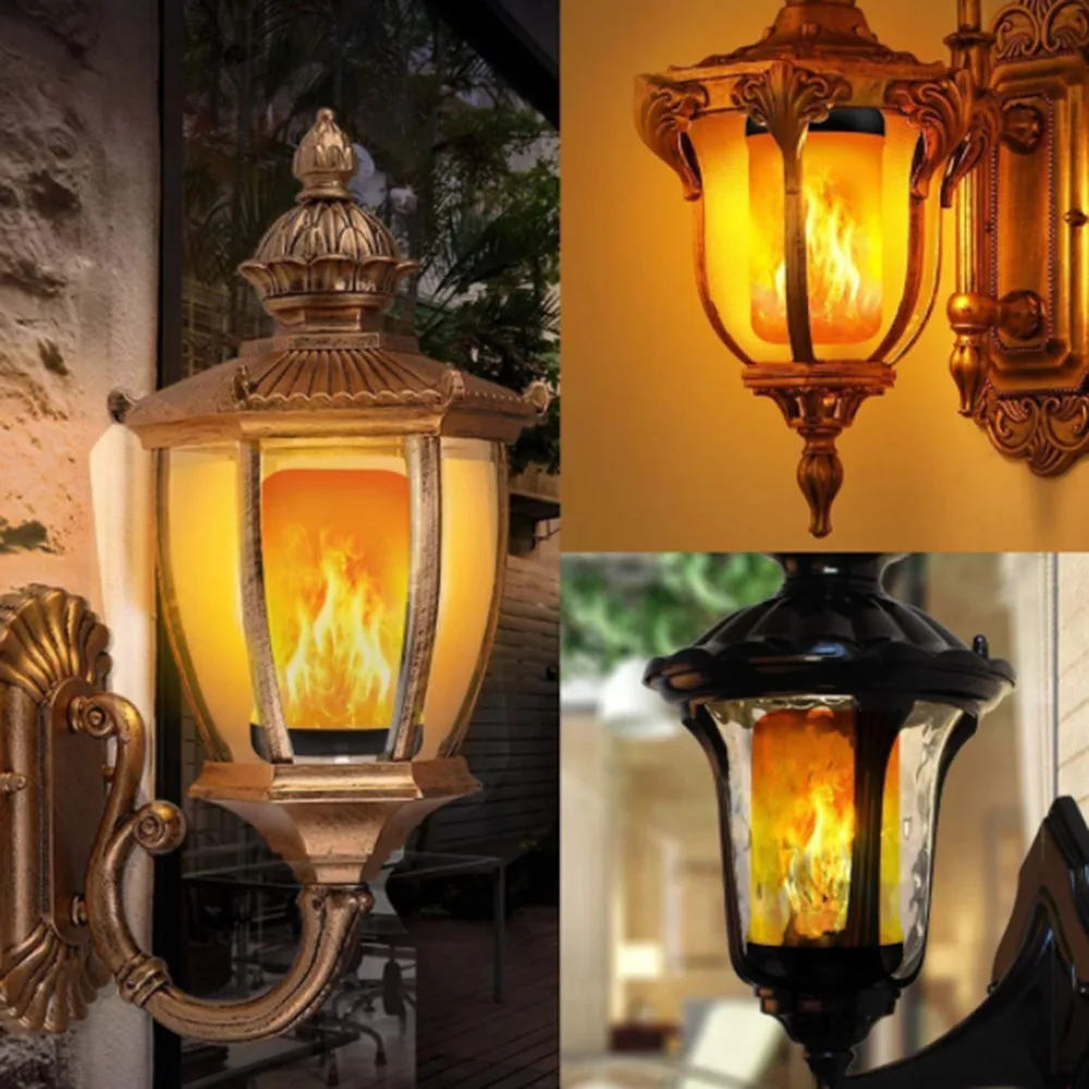 4 Modes Flame Bulb With Gravity Sensor E26 E27 Lamp Holder Flame Bulb LED Flame Effect Bulb Holiday Simulation Flame Decoration