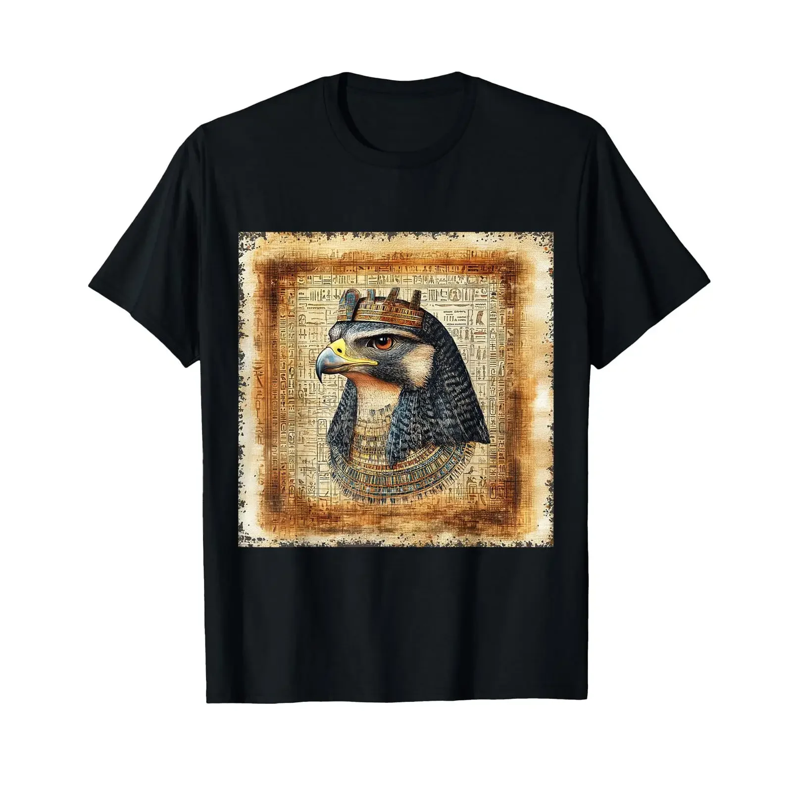 Horus Ancient Egyptian Mythology Falcon Head God T Shirt black vintage Washed Unisex Stylish Slightly Casual fashion