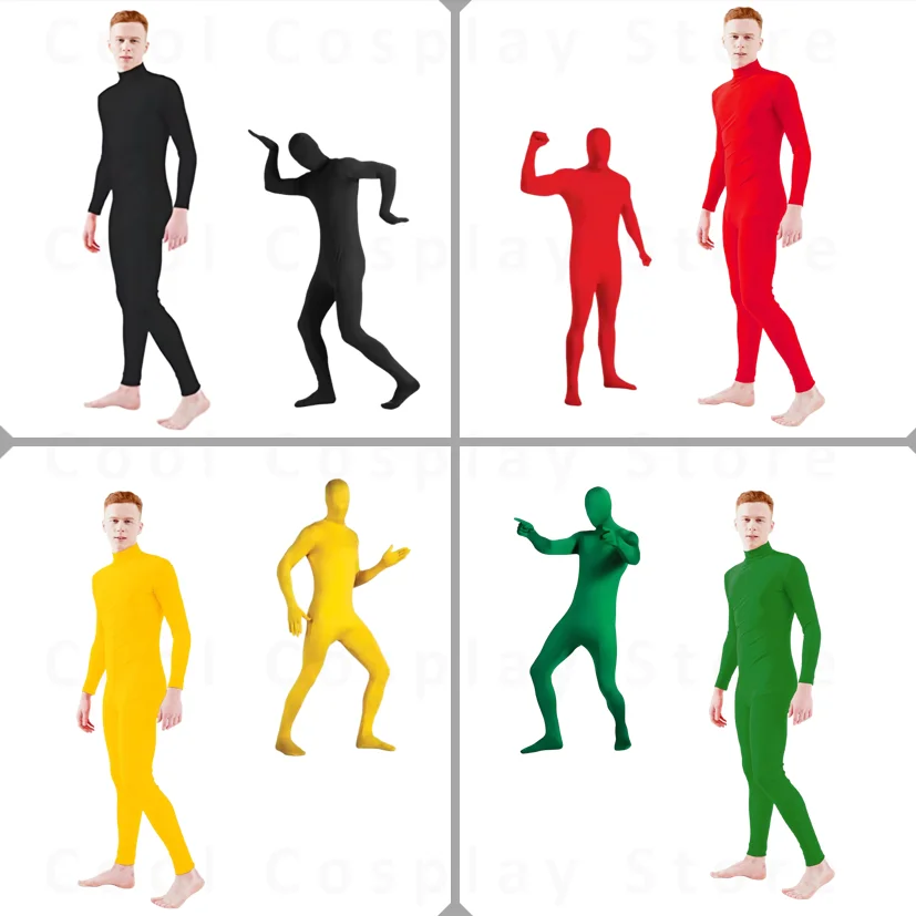 

Halloween Carnival Skin Tight Jumpsuit Spandex Body Suit Black Zentai Full Bodysuit for Men Women