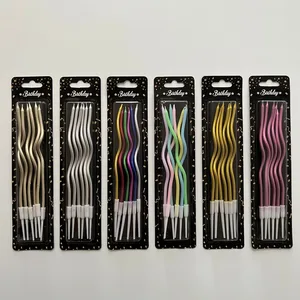 12 buah / 1 bungkus Lilin Ulang Tahun Lilin Kue Spiral Lilin Kue Tipis Panjang untuk Pesta Pernikahan dan Dekorasi Kue 12 kue pengantin dengan penjualan terbaik - №