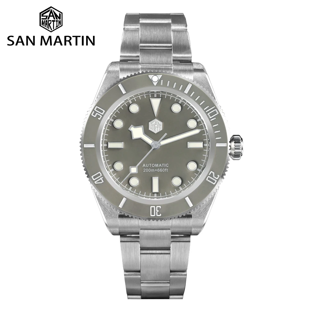 San Martin 40mm Men Watch BB58 Vintage Diver NH35 PT5000 Luxury Brand Automatic Mechanical Wristwatches For Mens 200m Waterproof