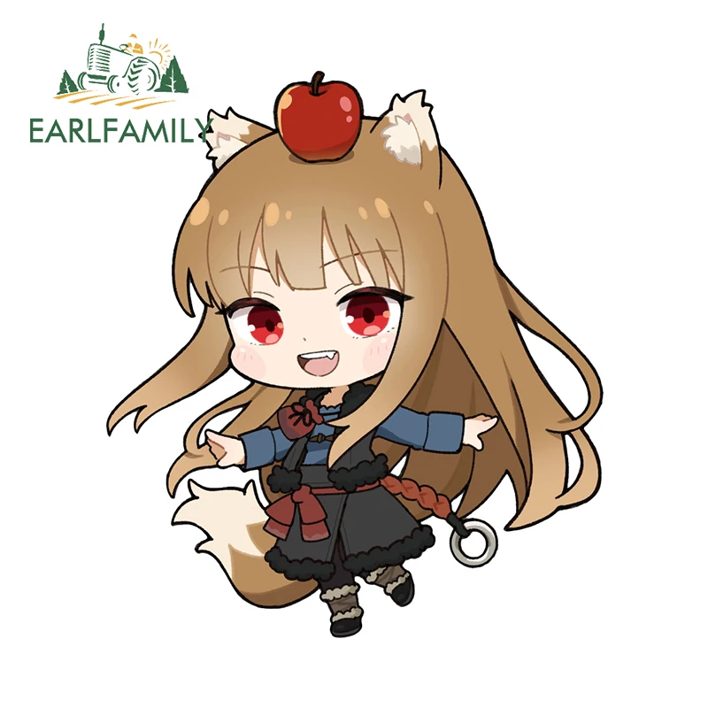 

EARLFAMILY 13 см × 11,4 см милый голографический волк автомобильные наклейки креативный японский аниме стиль наклейки водостойкие автомобильные холодильники декор