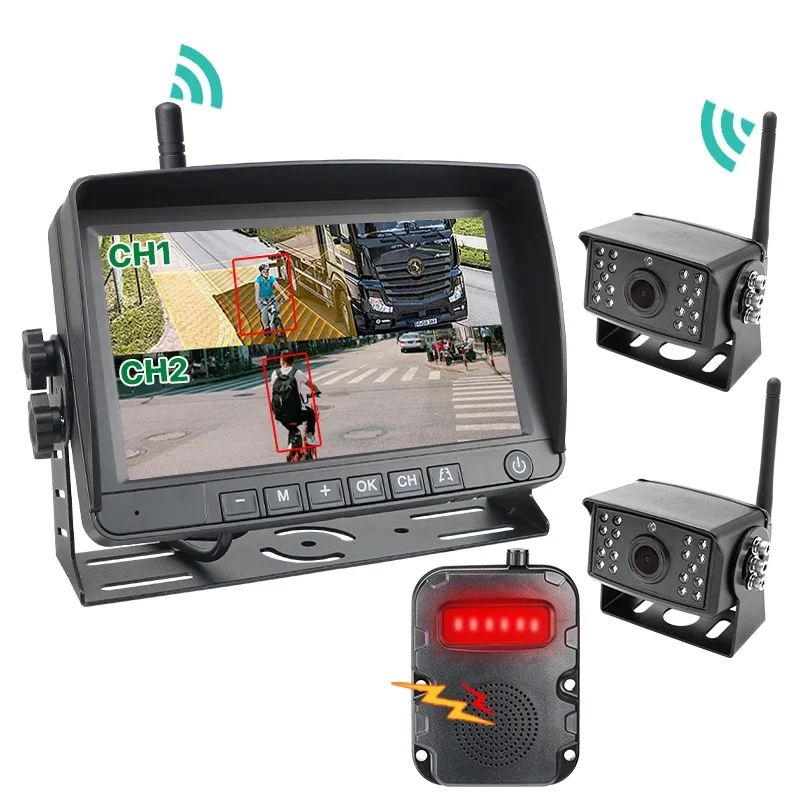 GreenYi-Radar de punto ciego AHD de 7, сигнализация BSD, захват DVR,