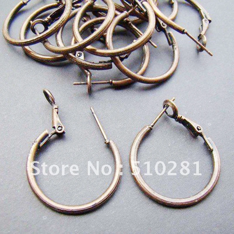 

Earring basis findings 500pcs/lot 15mm Antique copper earring hoop earring