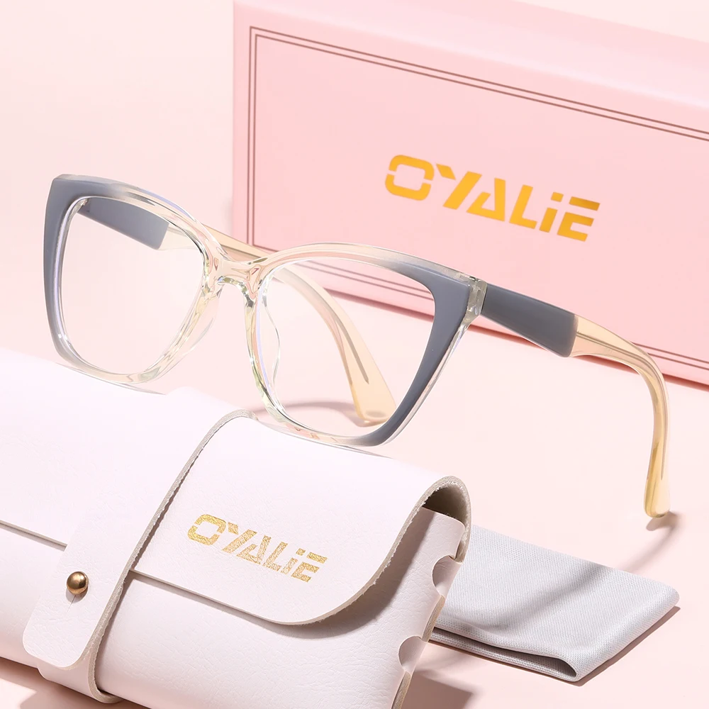 نظارات Oyalie الكلاسيكية بإطار متعدد الألوان، بتصميم رائع وخطوط ناعمة لتعديل ملامح الوجه، مناسبة للمطابقة مع المناسبات والملابس