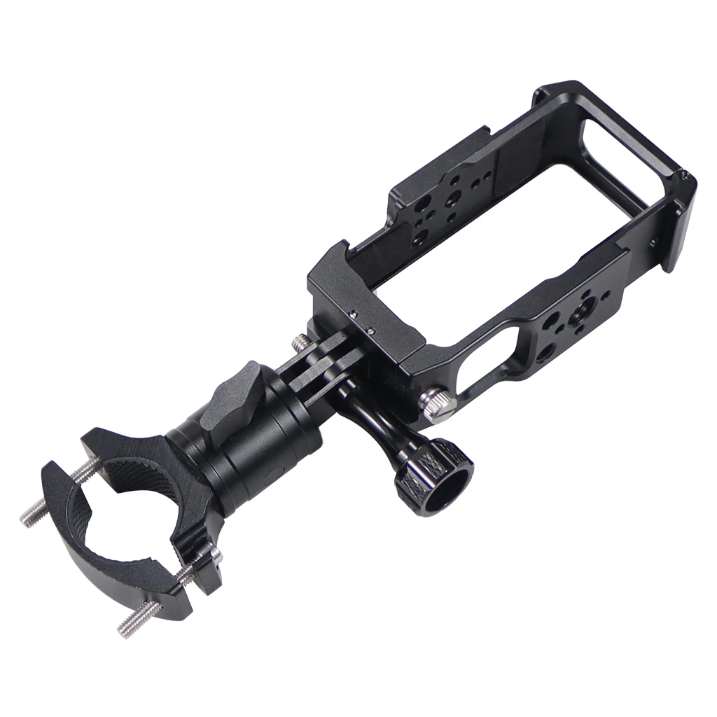 Magnetischer Action-Kamera-Käfig für DJI Action 2 Dual-Screen Vollkäfig mit Cold-Shoe-Halterung, 1/4 3/8 ARRI-Positionierungslöchern und Ladestation – Detail 14