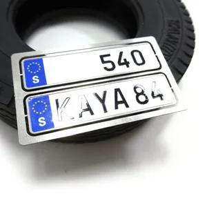 Metal harf sayısı yapışkanlı plaka 1/14 tamiya rc kamyon, araba, scania, benz, man, volvo araba parçaları, dıy ve Yolda kupa için 6 büyük satış-no. 4