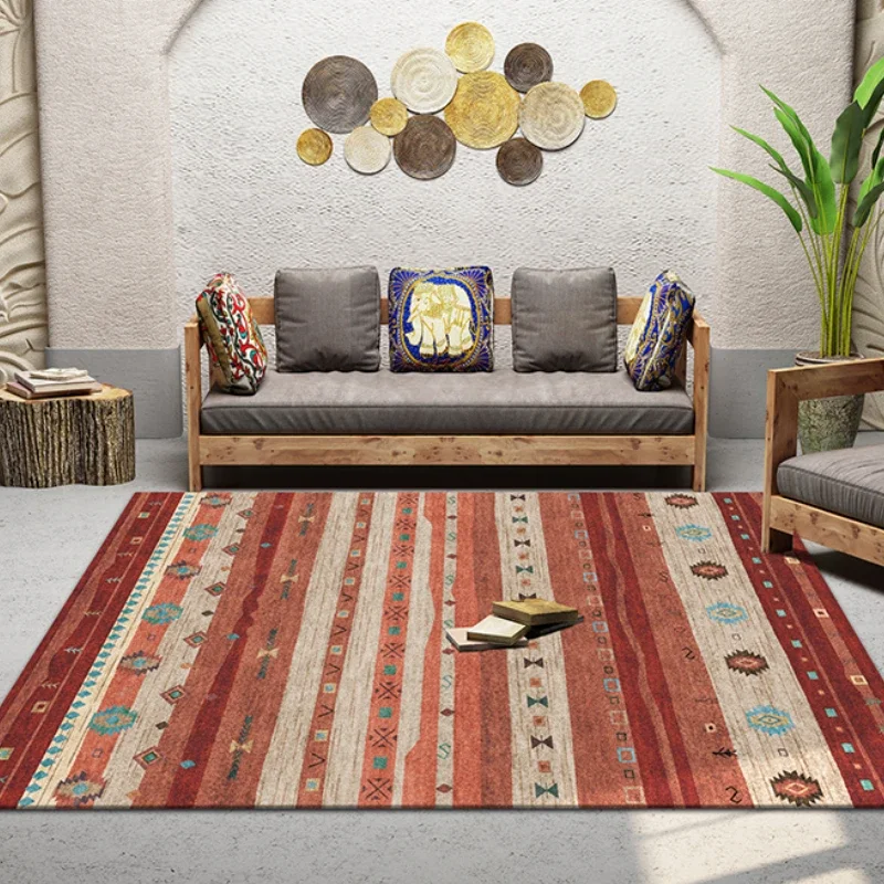 

VIKAMA Moroccan Bedroom Decor Bedside Carpet Washable Carpets for Living Room Nordic Ethnic Lounge Rug Soft Non-slip Floor Mat