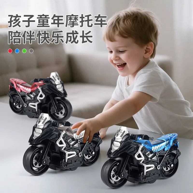 Jouet pour enfants modèle Simulation personnalité Cool de moto jouets garçon retirer voiture jouet glisse moto cadeaux d'anniversaire