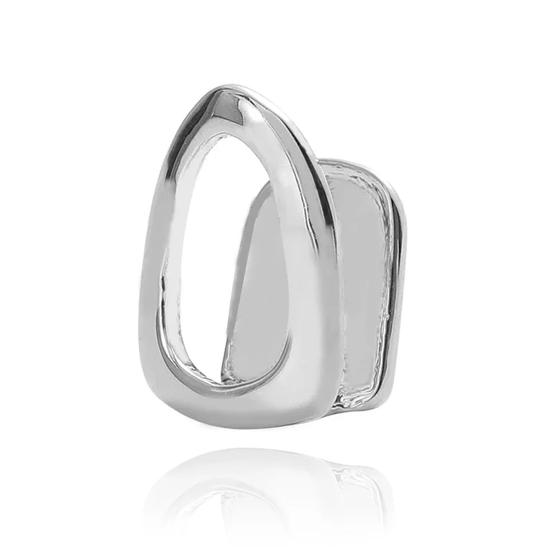 Tapas de parrillas de dientes individuales de Hip Hop, parrillas dentales superiores chapadas en oro, cara abierta, parrillas superiores de vampiro, oro, plata, oro rosa