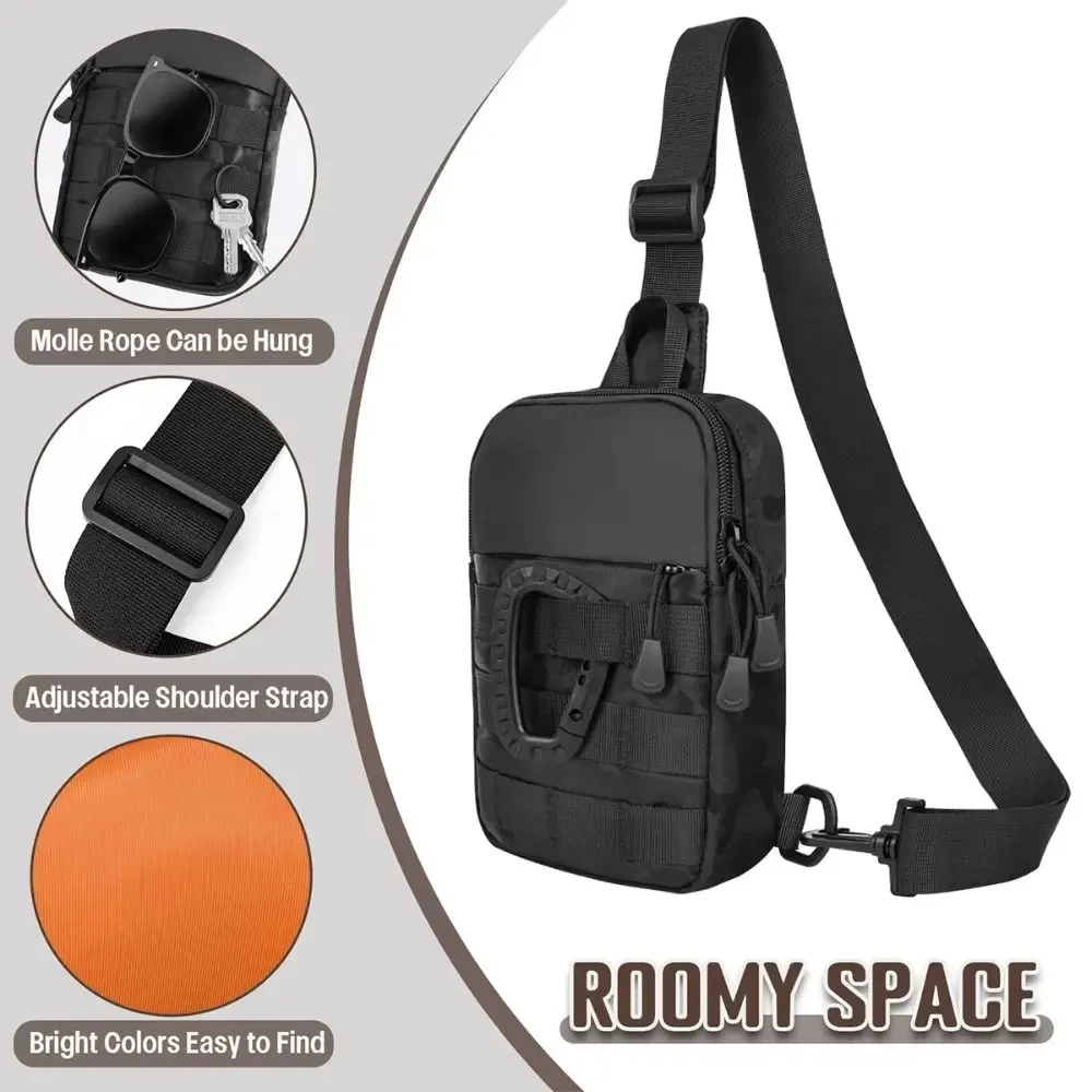

Men Mini Vest Bag Adjustable Sports Crossbody Pack Multifunctional Outdoor Chest Bags Climbing Hiking Running Travel Packs