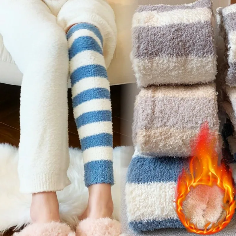 

Thermal Knee High Socks for Women Extra Warm Thick Over Knee Socks Winter Sleeping Stockings Cold Weather Home Long Tube Sock