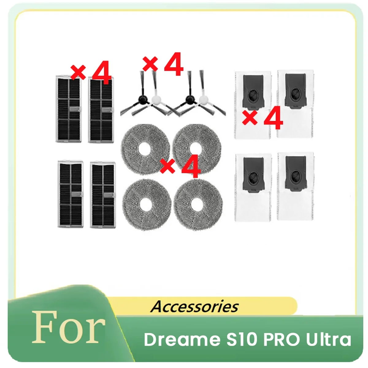 16 шт. для S10 PRO Ultrai аксессуары для подметальных роботов, основная боковая щетка, мешок для пыли, детали для швабры