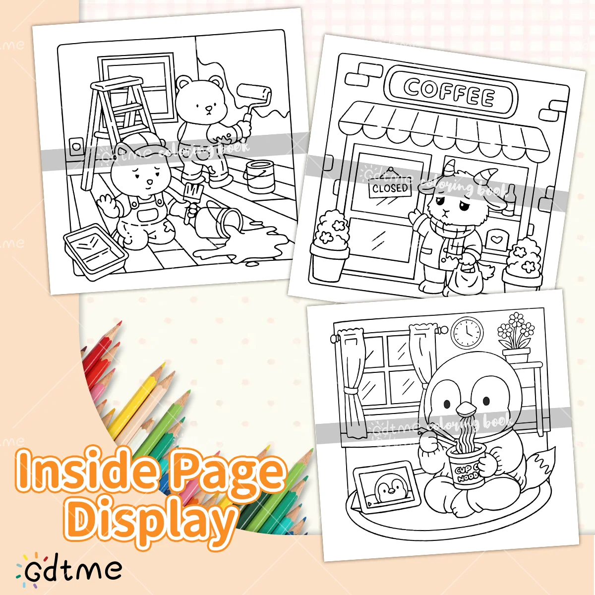 TIRED BUT TRYING Bold-easy Patterns Coloring Book for Adults Cute Drawing Book Perfect Gift for Party and Birthday image 5