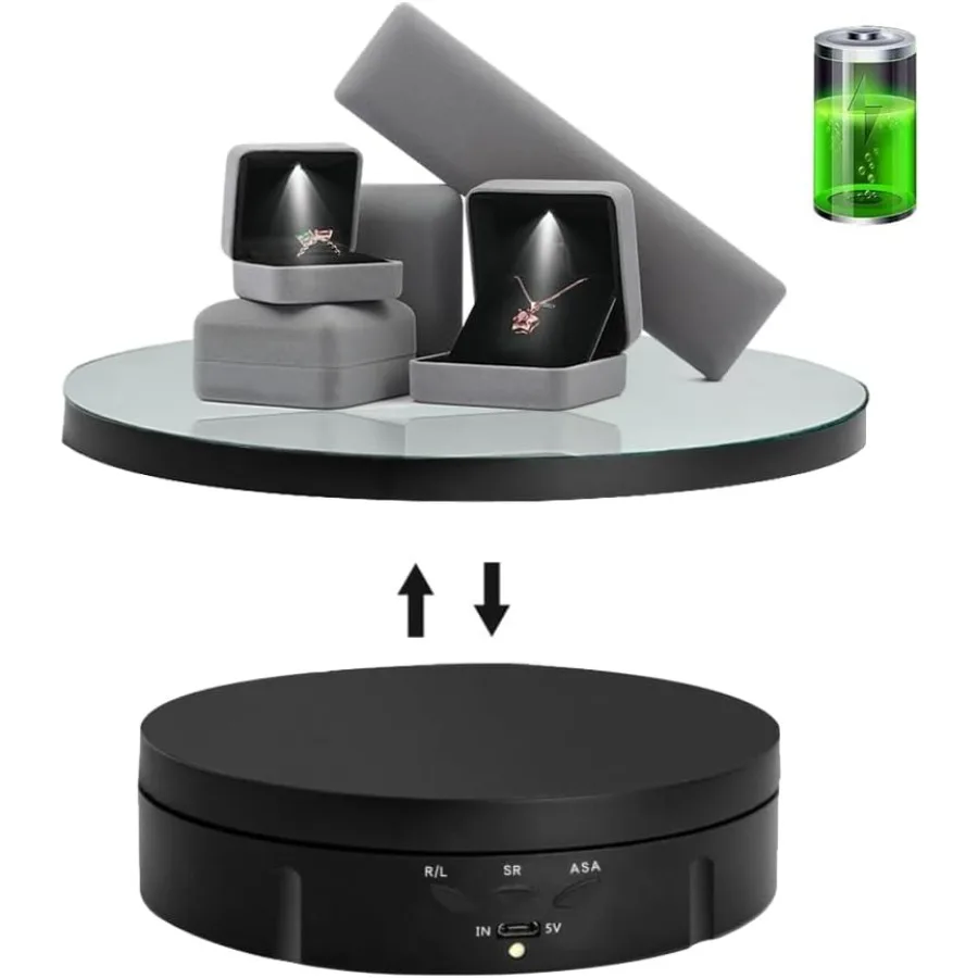 

JAYEGT 2 in 1 3 in 1 Motorized Rotating Display Stand with Replacement CoverMax 22lbs Load 360 Degree Electronic Turntable Disp