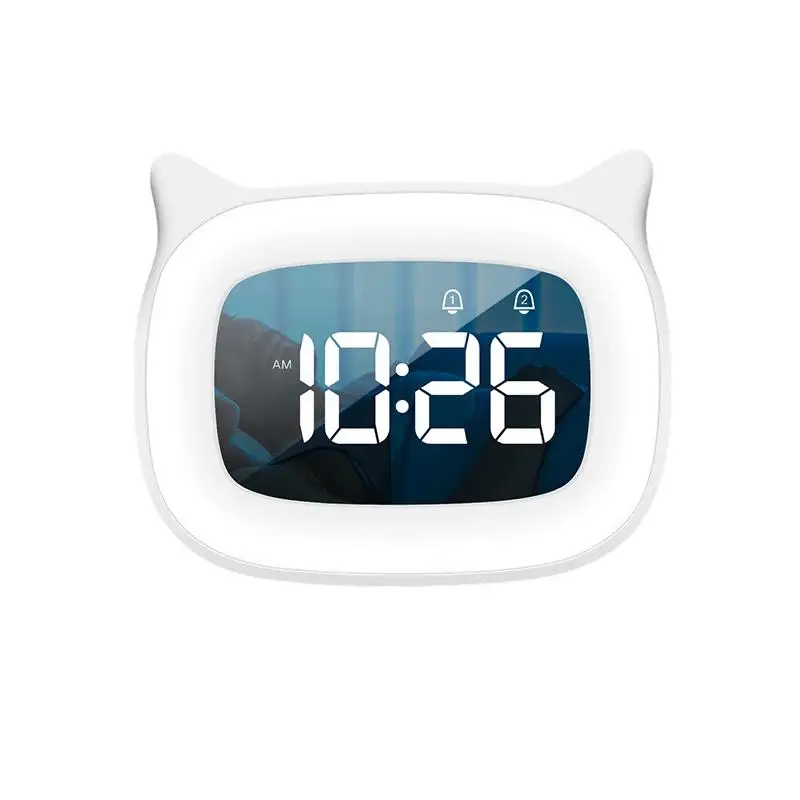 

Digital LED Cute Wake Up Alarm Clock Ambient Night Light Home Snooze Music USB Cat Ringtones Decoration Clocks Desktop 18 Model