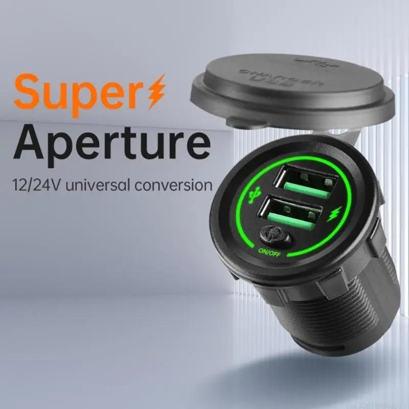 D5BB 36W USB -зарядное устройство с легкими выключателями доступа и светодиодным светом для автомобилей 12 В 24 В, таких как и