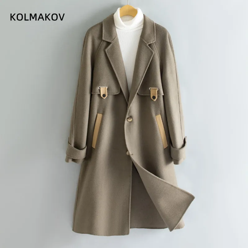 2022 new arrival winter fashion Double-faced Woolen Coat Men's Casual Wool trench coat Men Dress Jacket Plus Size M-3XL