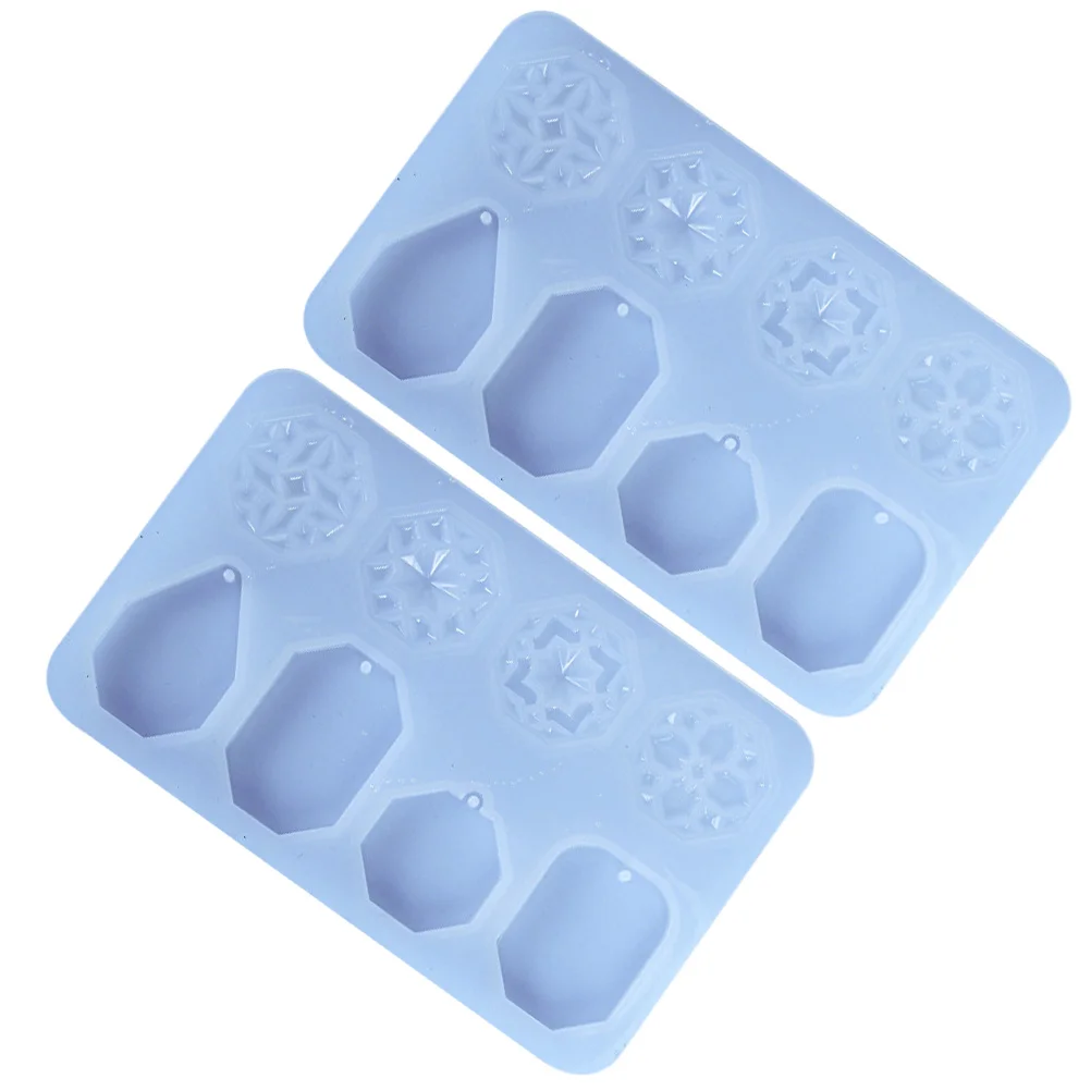 

2 Pcs Silicone Mold DIY Accessory Pendant Making Casting Dishes Ornament Decor Accessories Crystal Simple Silica Gel Home