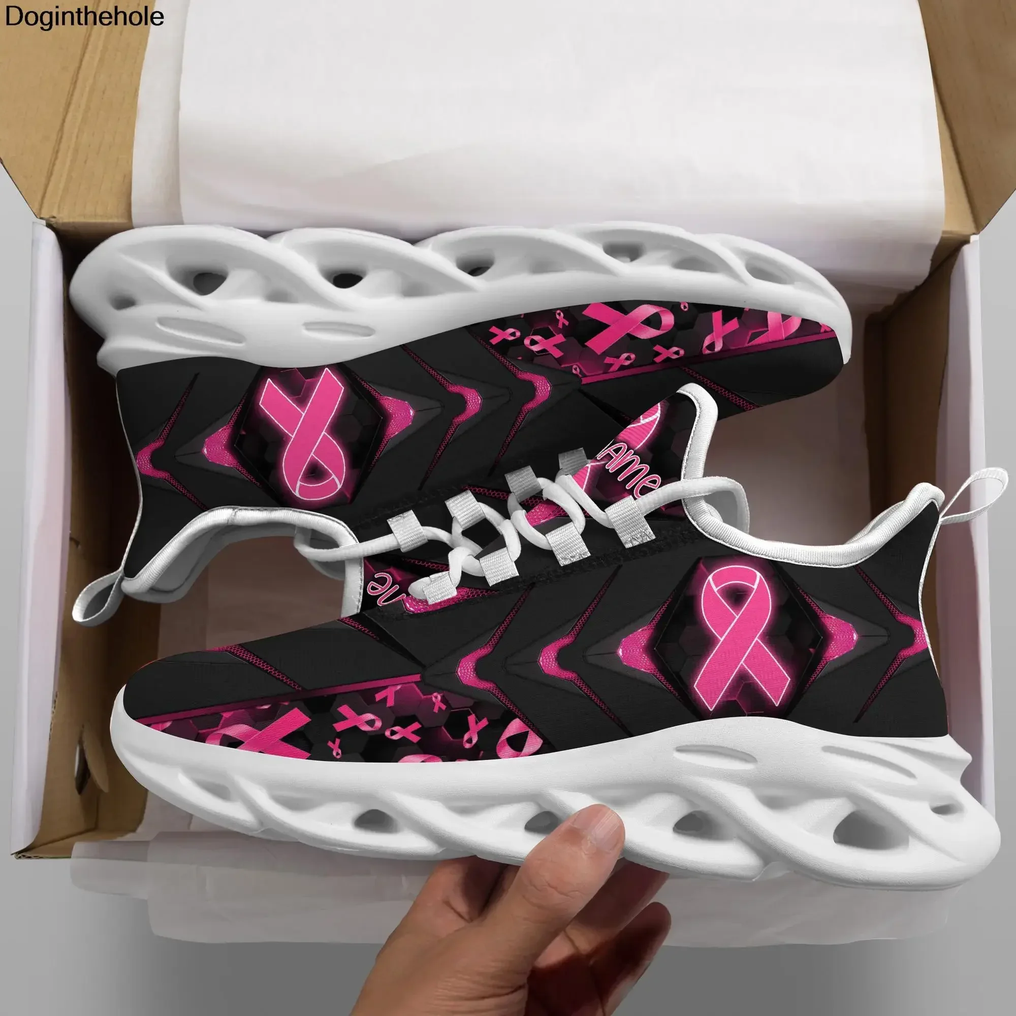 Teen Running Shoes Breast Cancer Awareness Fall AF Mesh Sneakers Couple Brand Flats Adults Breathable Sepatu Pria