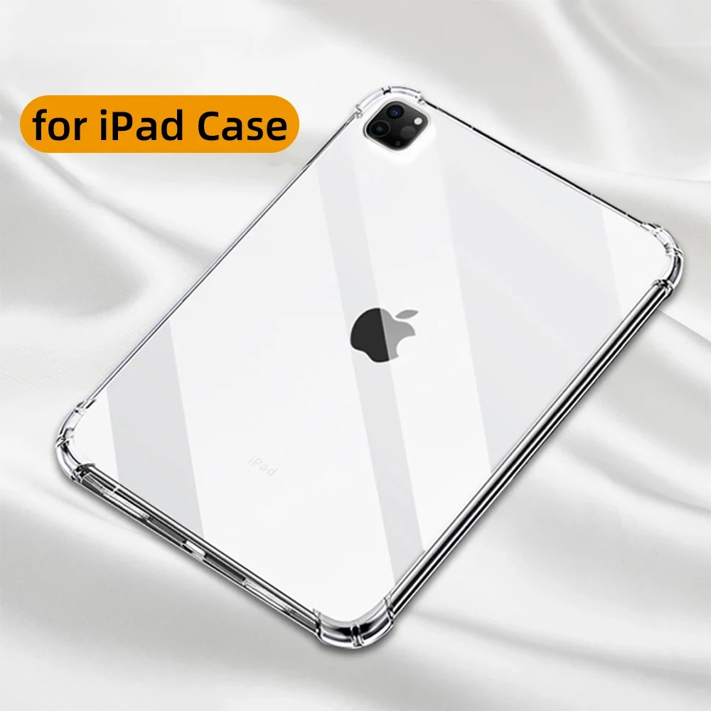 Transparent TPU Case For iPad Air 11-inch M2 2024 Pro 11/13in M4 Anti Fall Cover for iPad 10/9/8/7/6/5 Gen Air 4/5th 10.9 3rd